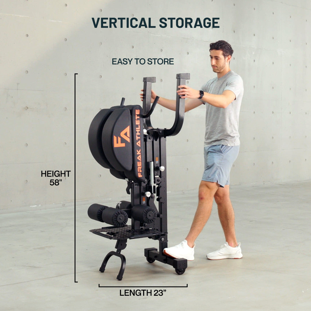 Vertical storage - 58 inches high, 23 inches long